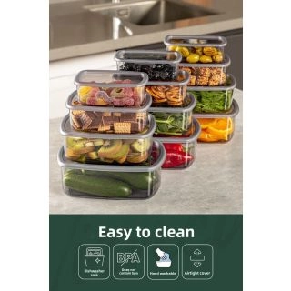 sys66768887-Комплект от 12 кутии за съхранение на храна, херметични, без BPA, 250-500-750-1200 ml