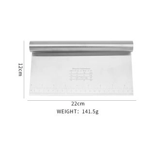 scrapr12-22-Скрапер за тесто, резец за тесто, 12x22см., неръждаема стомана